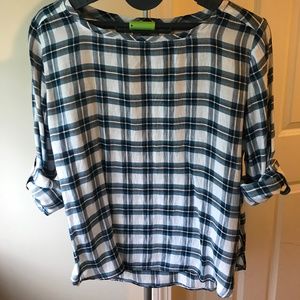 Loft Checkered Tunic Top